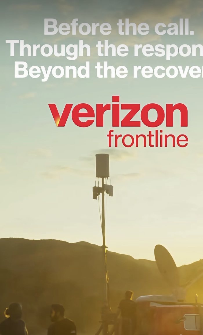 Verizon Frontline video creative: Before the call. Through the response. Beyond the recovery.