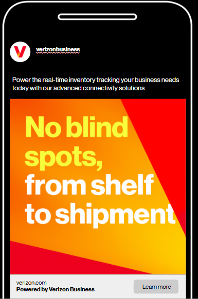 Verizon Business paid social ad: No blind spots, from shelf to shipment