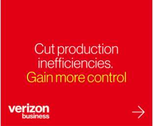Verizon Business display ad: Cut production inefficiencies, gain more control